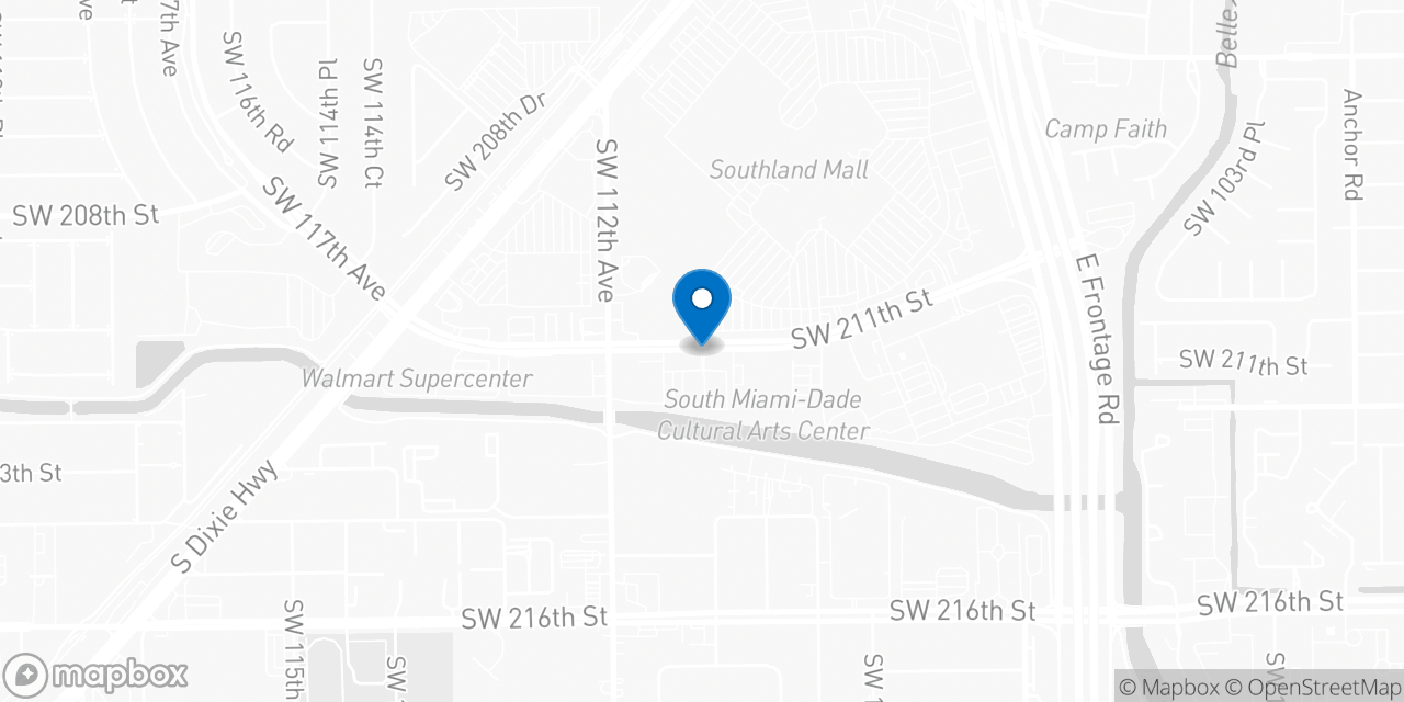 Map showing the location of the Social Security office in Miami, FL
