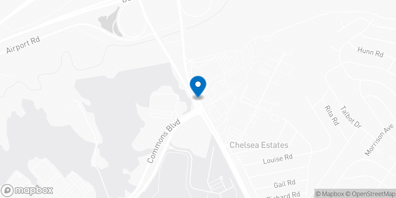 Map showing the location of the Social Security office in New Castle, DE
