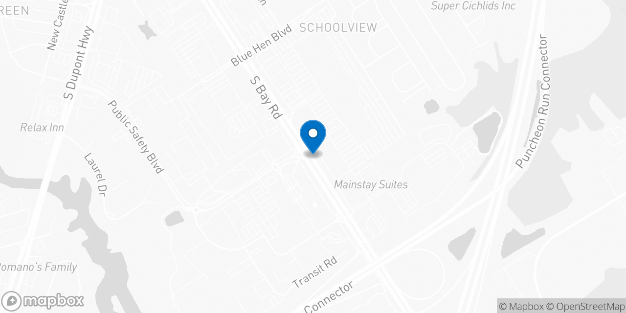 Map showing the location of the Social Security office in Dover, DE