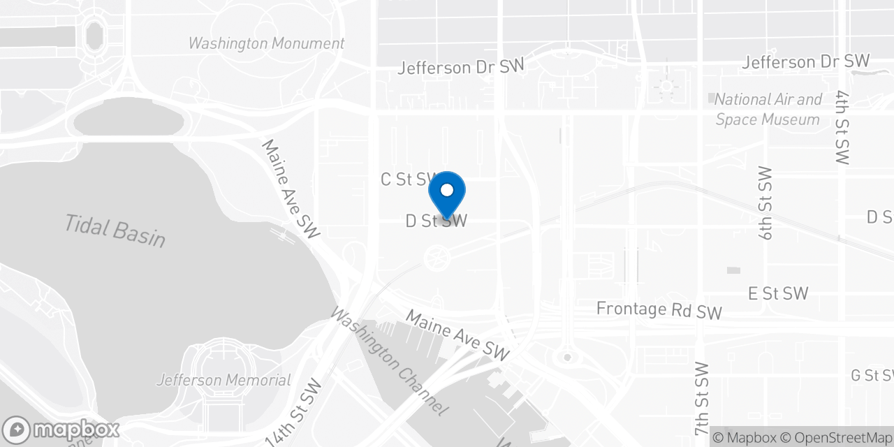 Map showing the location of the Social Security office in Washington, DC