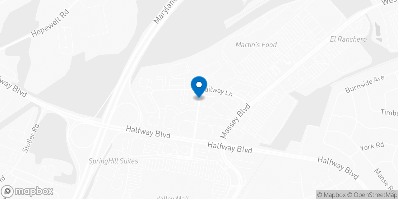 Map showing the location of the Social Security office in Hagerstown, MD