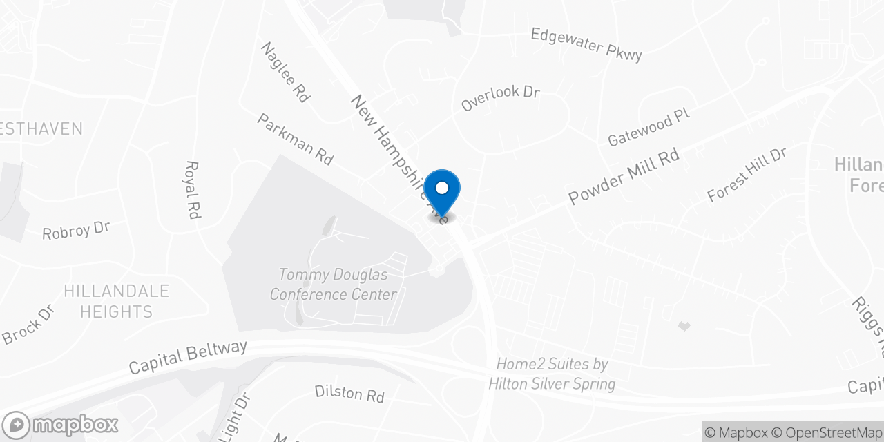 Map showing the location of the Social Security office in Silver Spring, MD