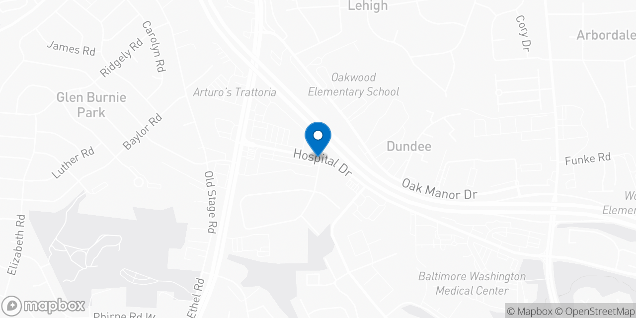 Map showing the location of the Social Security office in Glen Burnie, MD