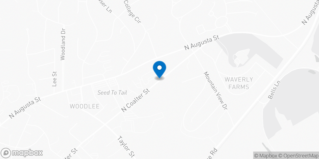Map showing the location of the Social Security office in Staunton, VA