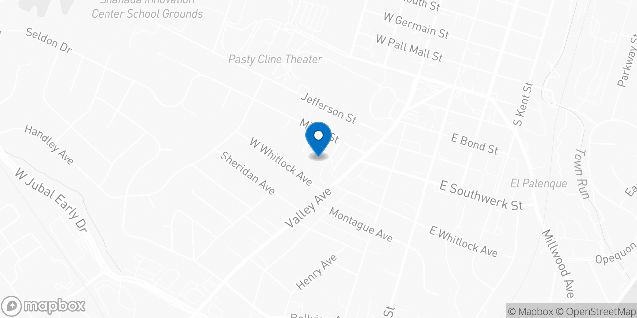 Map showing the location of the Social Security office in Winchester, VA