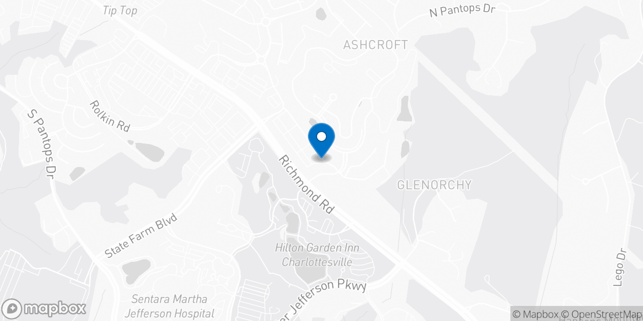 Map showing the location of the Social Security office in Charlottesville, VA