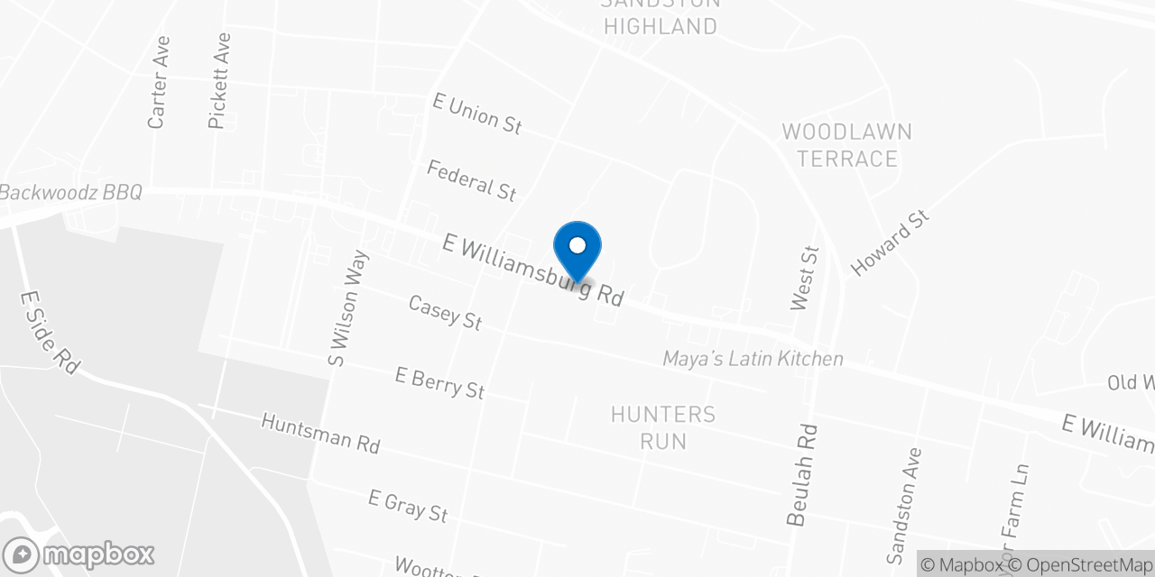 Map showing the location of the Social Security office in Sandston, VA