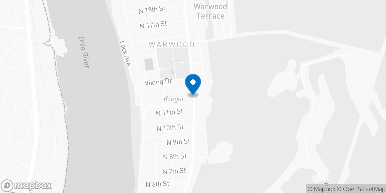 Map showing the location of the Social Security office in Wheeling, WV