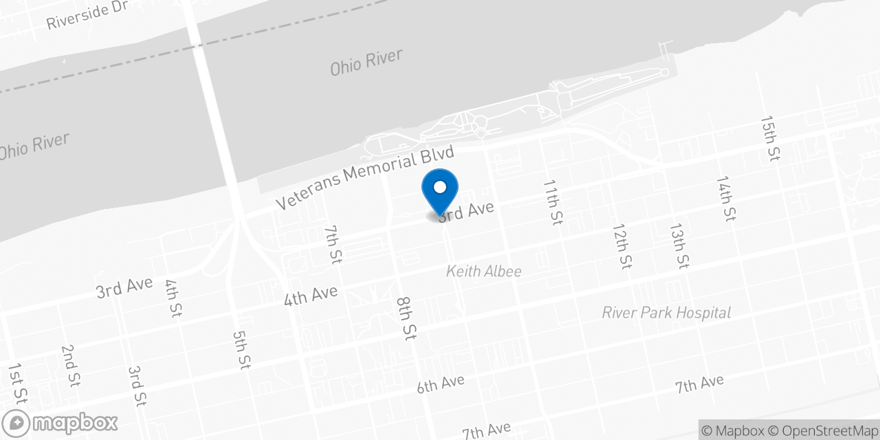 Map showing the location of the Social Security office in Huntington, WV