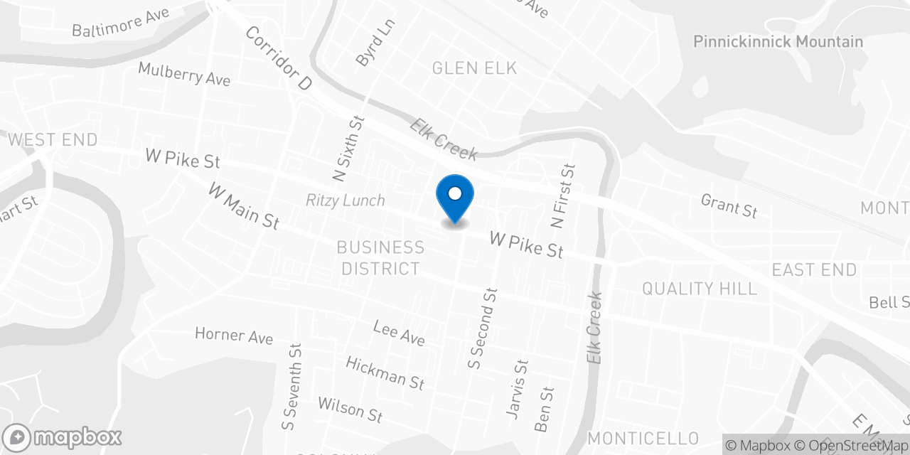 Map showing the location of the Social Security office in Clarksburg, WV
