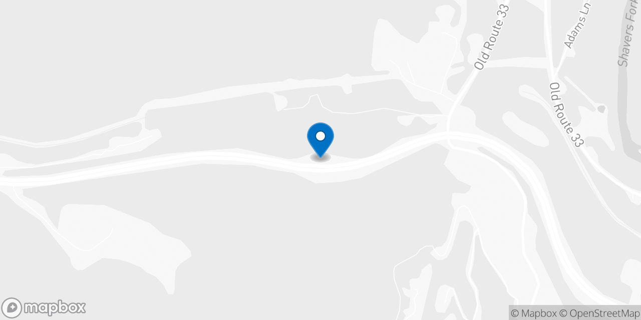 Map showing the location of the Social Security office in Elkins, WV