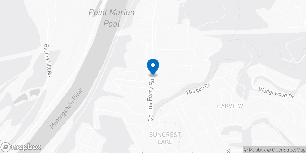 Map showing the location of the Social Security office in Morgantown, WV