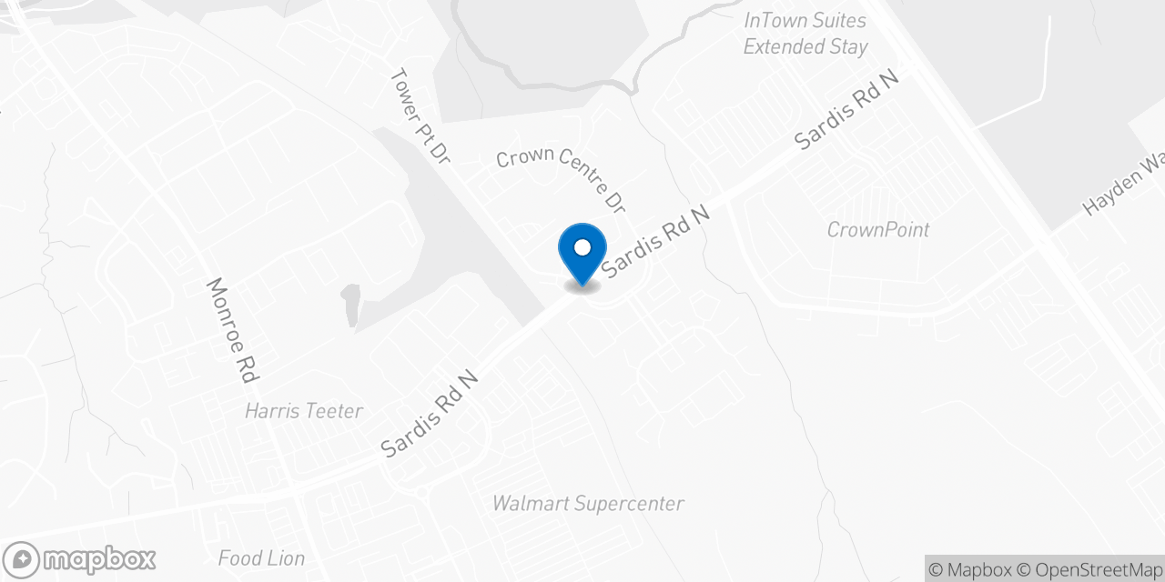Map showing the location of the Social Security office in Charlotte, NC