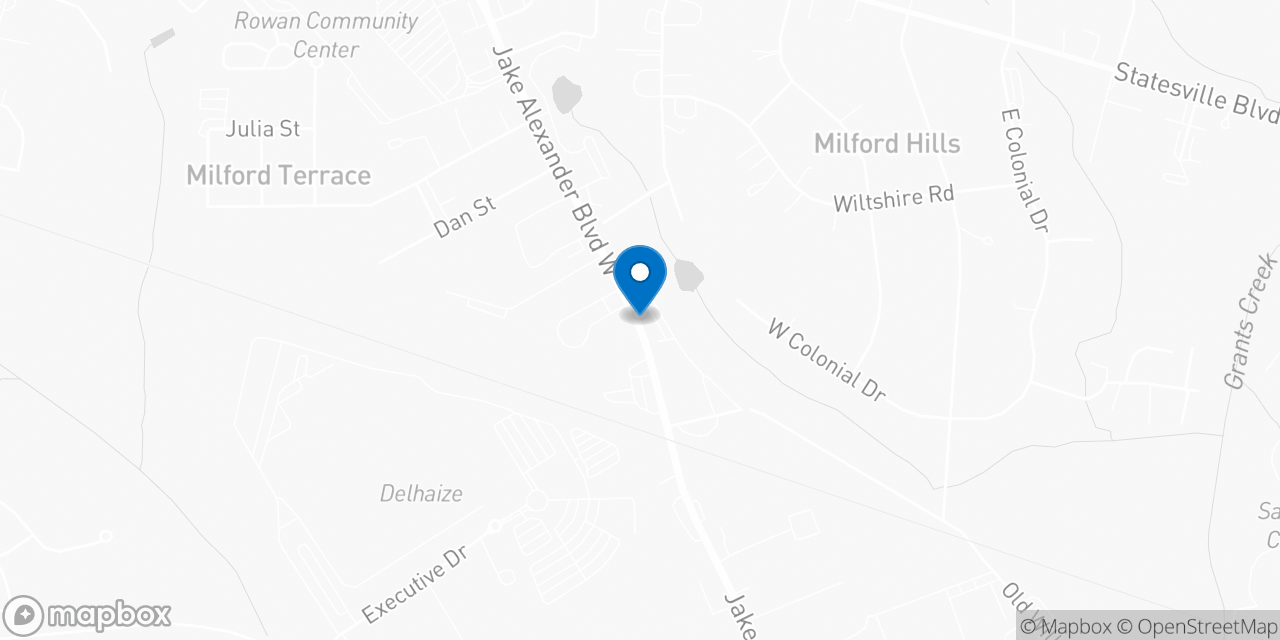 Map showing the location of the Social Security office in Salisbury, NC