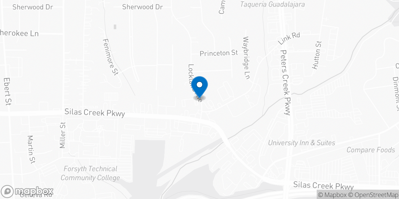 Map showing the location of the Social Security office in Winston Salem, NC