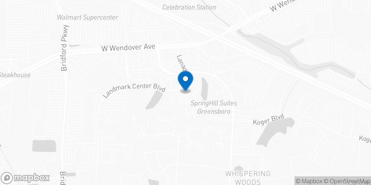 Map showing the location of the Social Security office in Greensboro, NC
