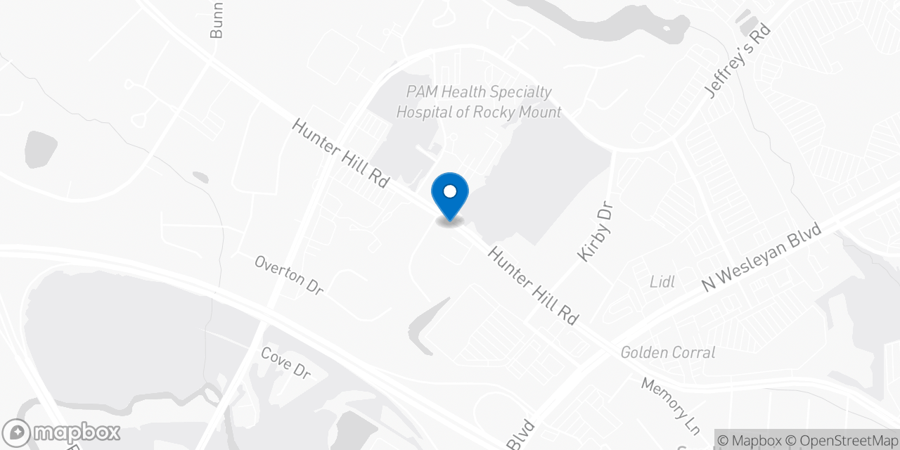 Map showing the location of the Social Security office in Rocky Mount, NC