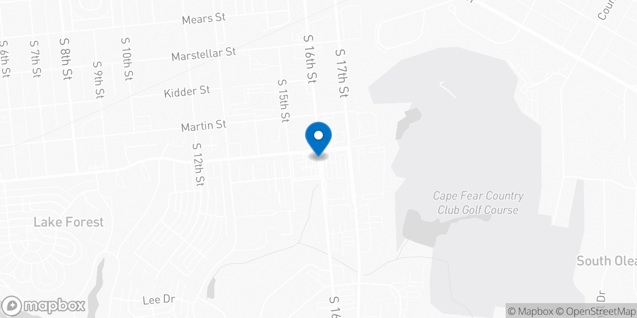 Map showing the location of the Social Security office in Wilmington, NC