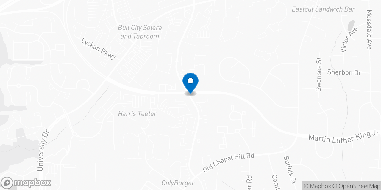 Map showing the location of the Social Security office in Durham, NC