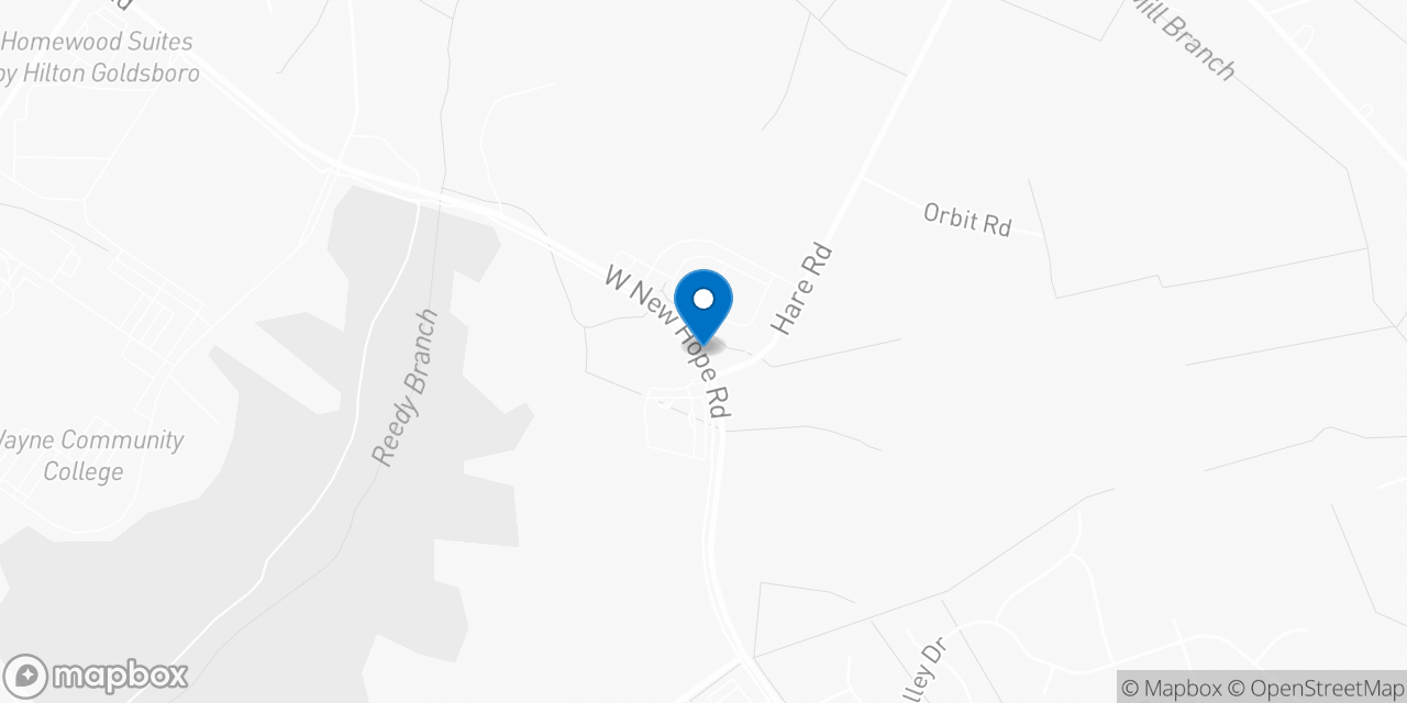 Map showing the location of the Social Security office in Goldsboro, NC