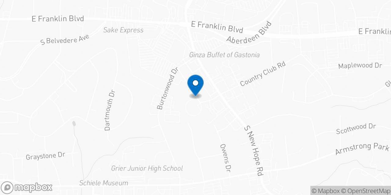 Map showing the location of the Social Security office in Gastonia, NC