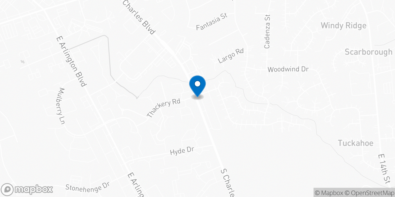 Map showing the location of the Social Security office in Greenville, NC