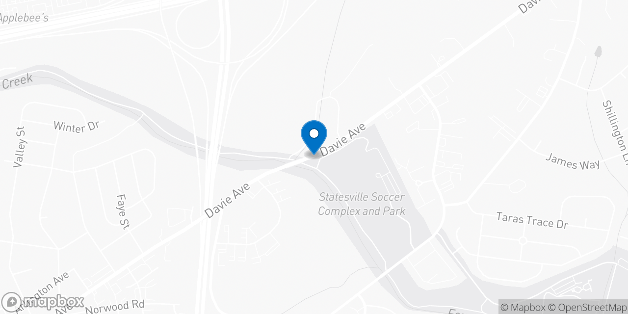 Map showing the location of the Social Security office in Statesville, NC