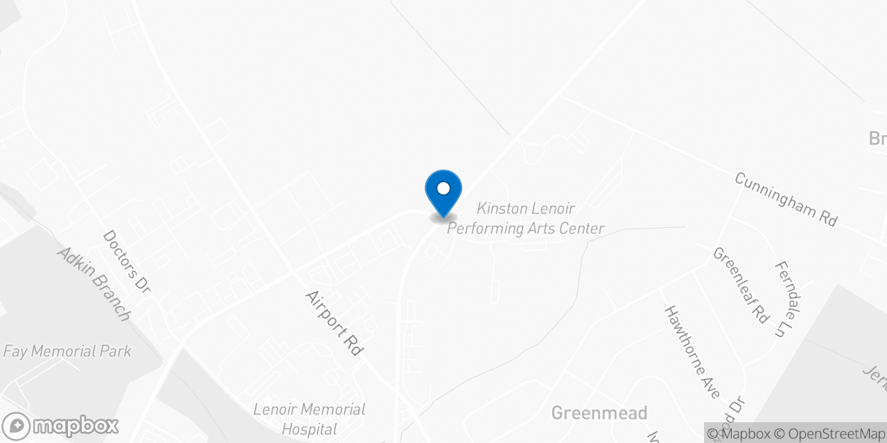 Map showing the location of the Social Security office in Kinston, NC