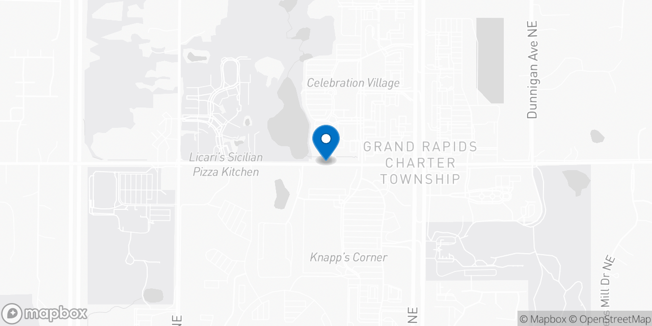 Map showing the location of the Social Security office in Grand Rapids, MI
