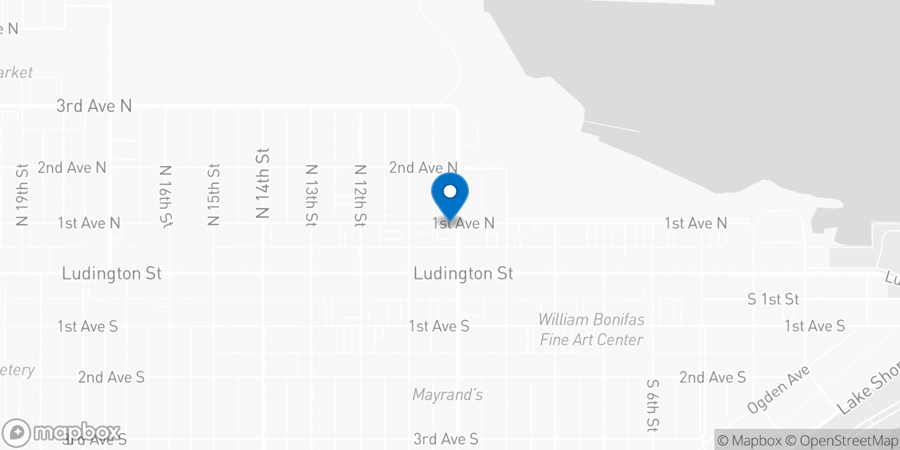 Map showing the location of the Social Security office in Escanaba, MI