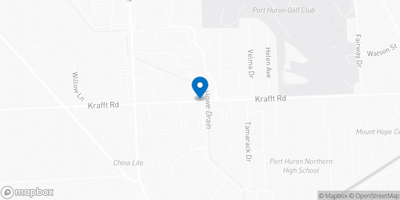 Map showing the location of the Social Security office in Fort Gratiot, MI