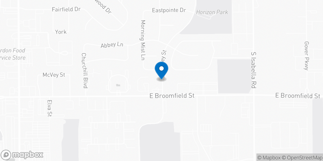 Map showing the location of the Social Security office in MT Pleasant, MI