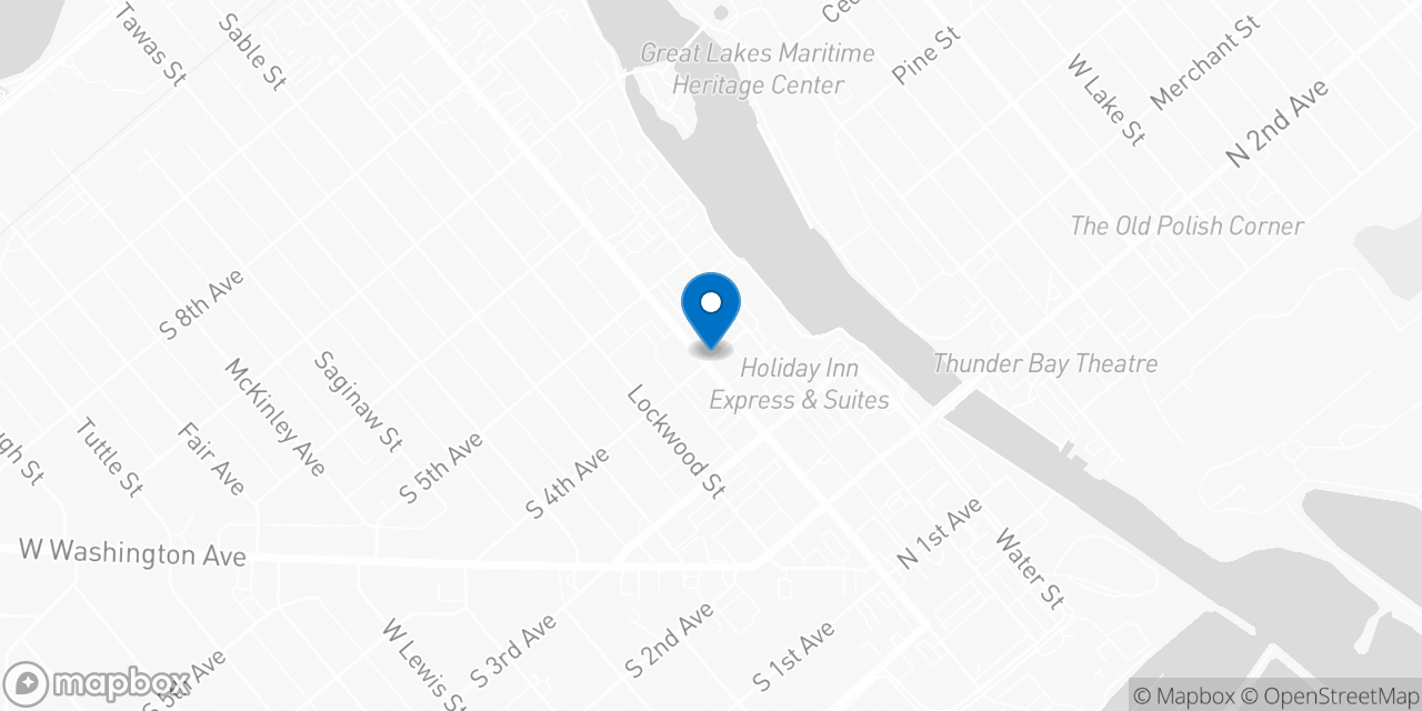Map showing the location of the Social Security office in Alpena, MI