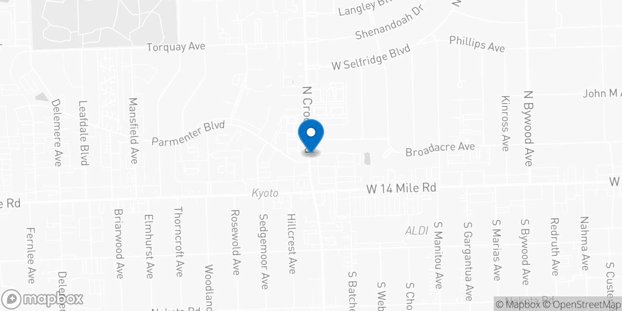 Map showing the location of the Social Security office in Clawson, MI