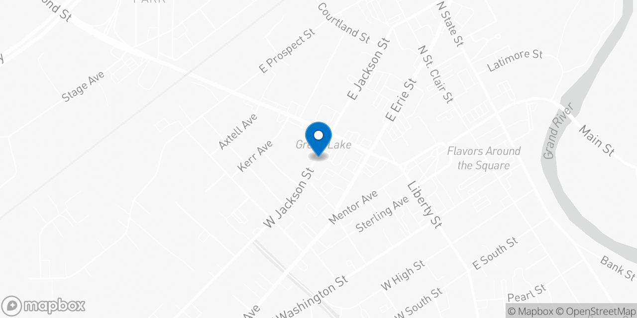 Map showing the location of the Social Security office in Painesville, OH