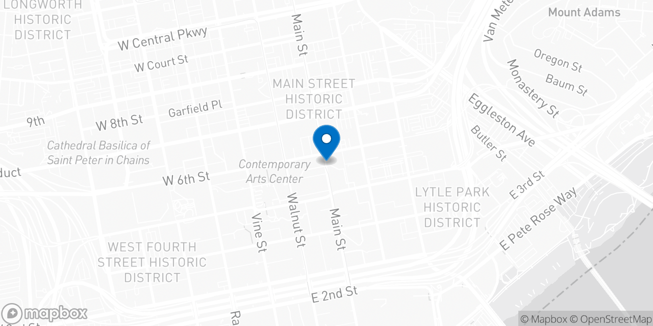 Map showing the location of the Social Security office in Cincinnati, OH