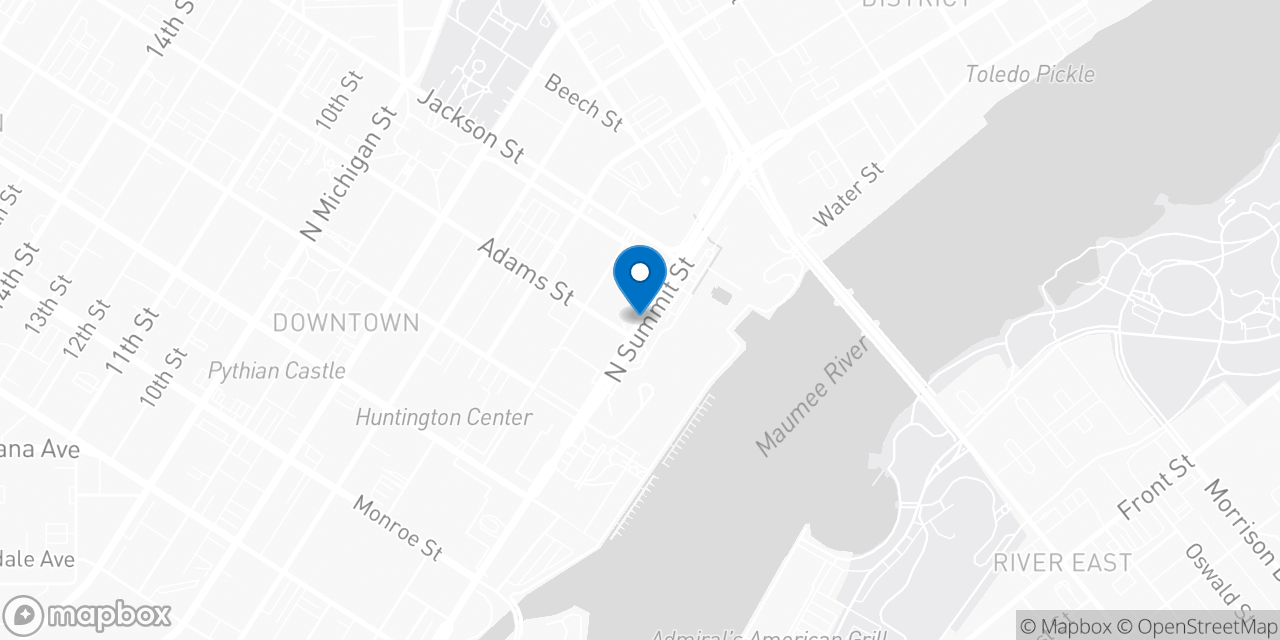 Map showing the location of the Social Security office in Toledo, OH