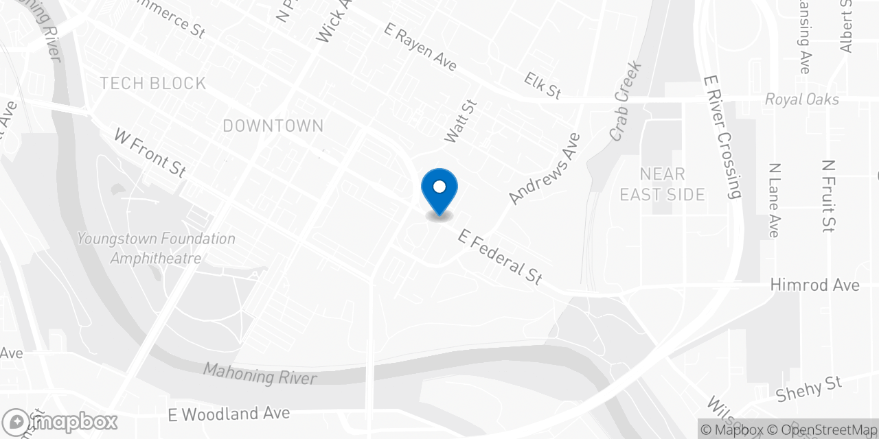 Map showing the location of the Social Security office in Youngstown, OH