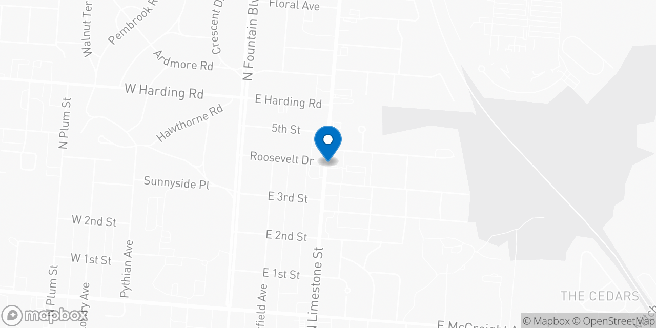 Map showing the location of the Social Security office in Springfield, OH