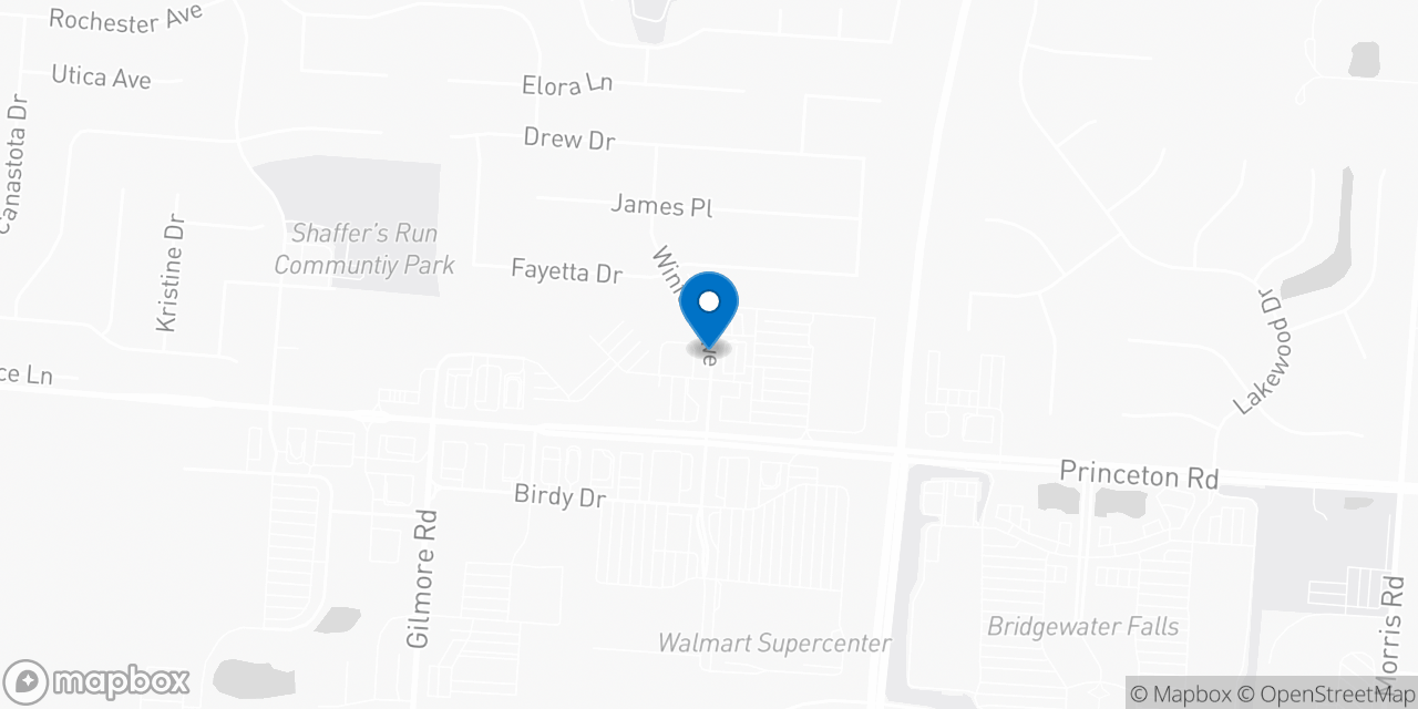 Map showing the location of the Social Security office in Hamilton, OH