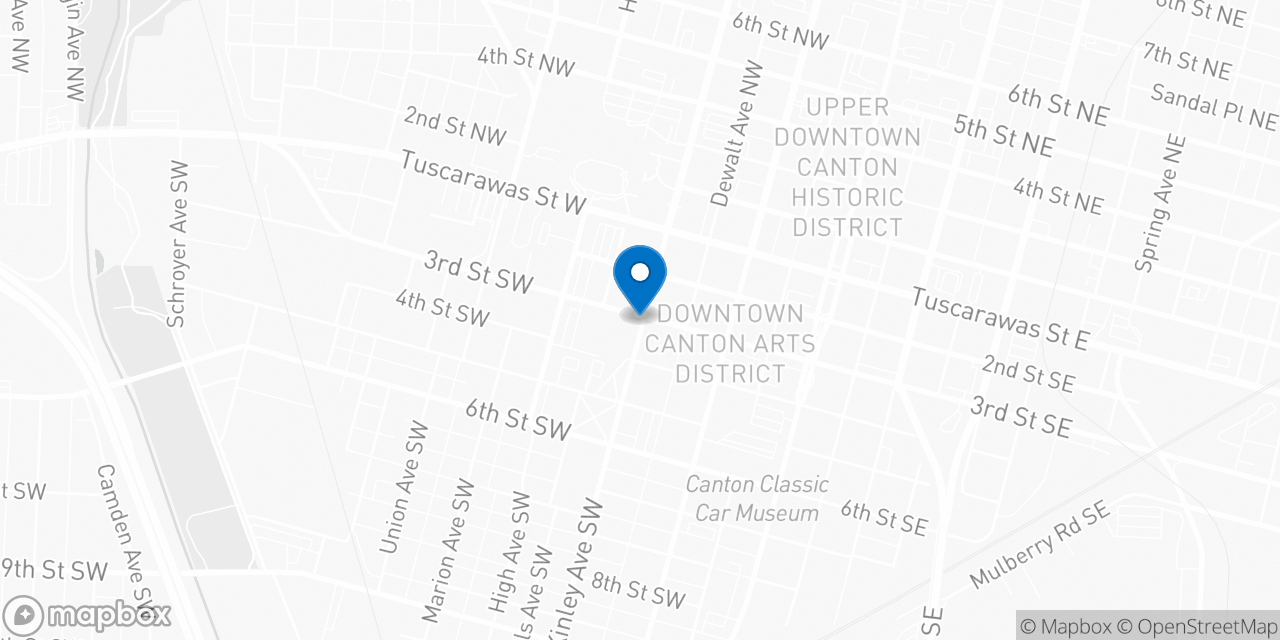 Map showing the location of the Social Security office in Canton, OH
