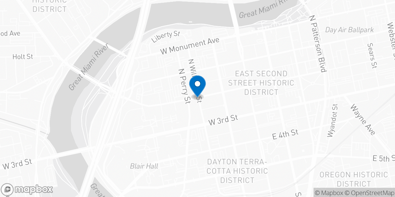 Map showing the location of the Social Security office in Dayton, OH