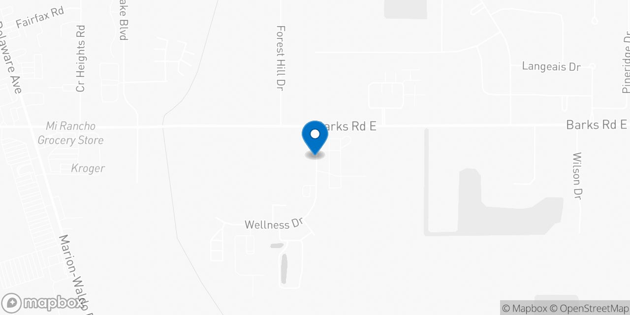Map showing the location of the Social Security office in Marion, OH