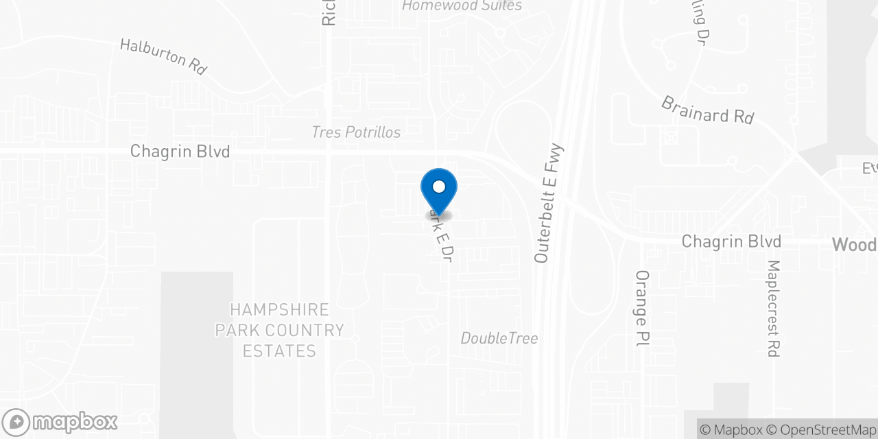 Map showing the location of the Social Security office in Beachwood, OH