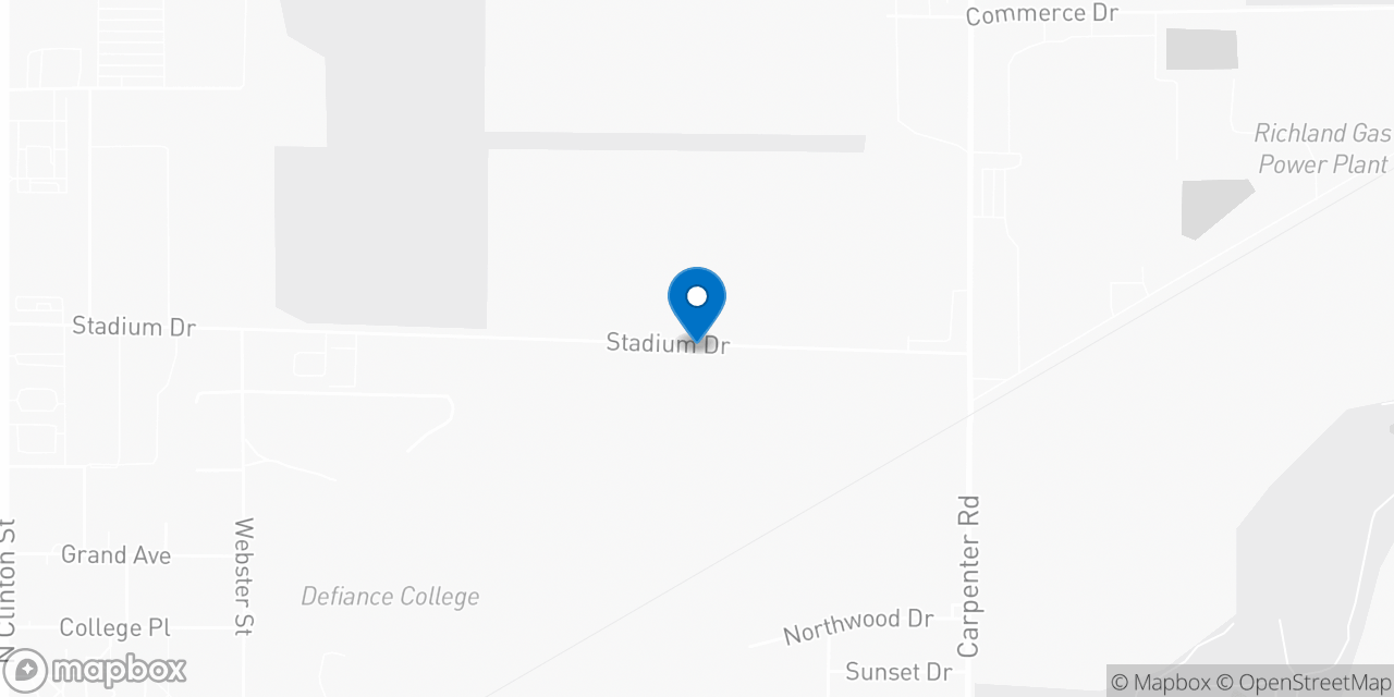 Map showing the location of the Social Security office in Defiance, OH
