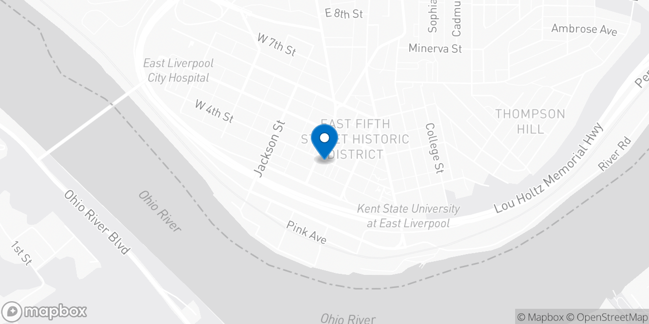 Map showing the location of the Social Security office in East Liverpool, OH
