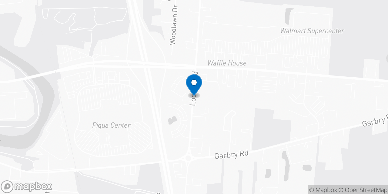Map showing the location of the Social Security office in Piqua, OH