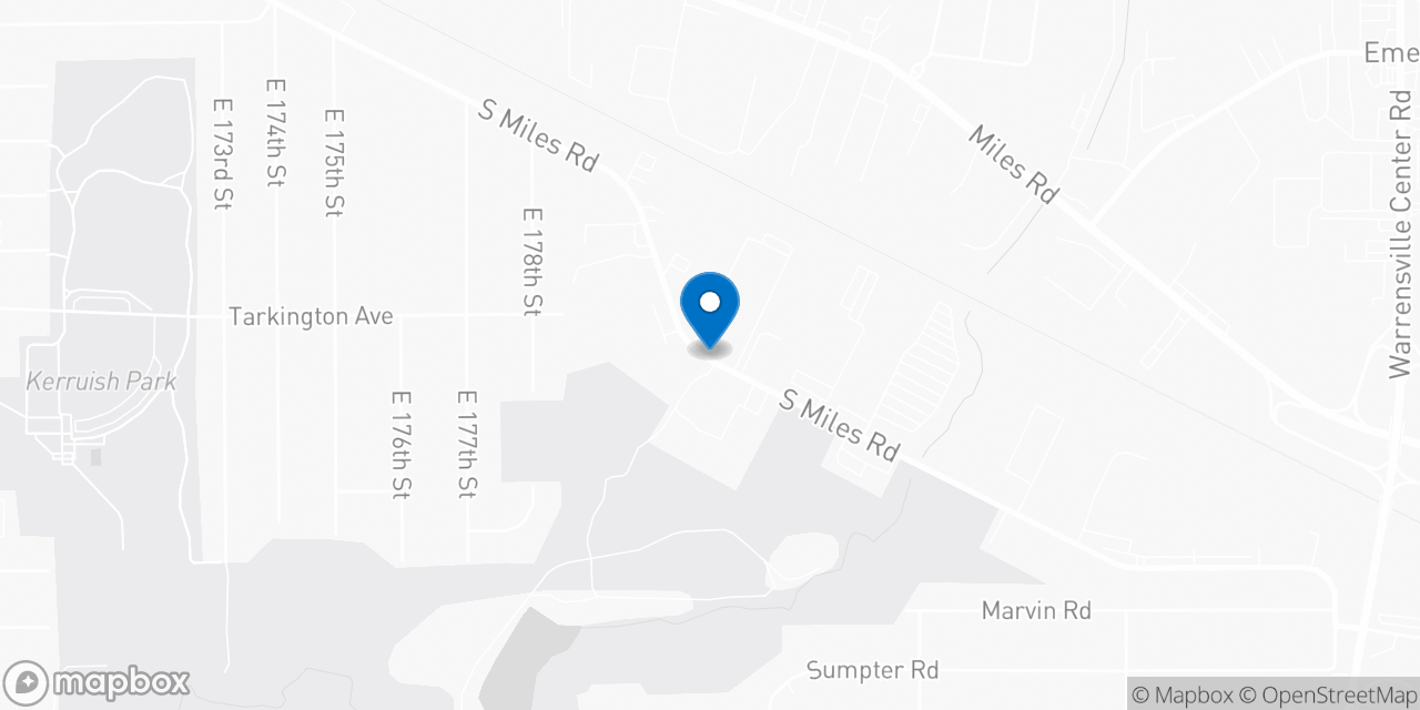 Map showing the location of the Social Security office in Warrensville Hts, OH