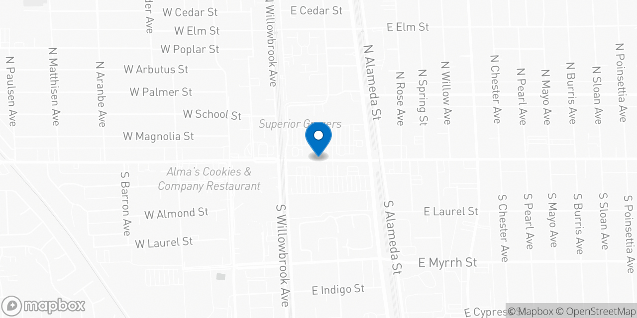 Map showing the location of the Social Security office in Compton, CA