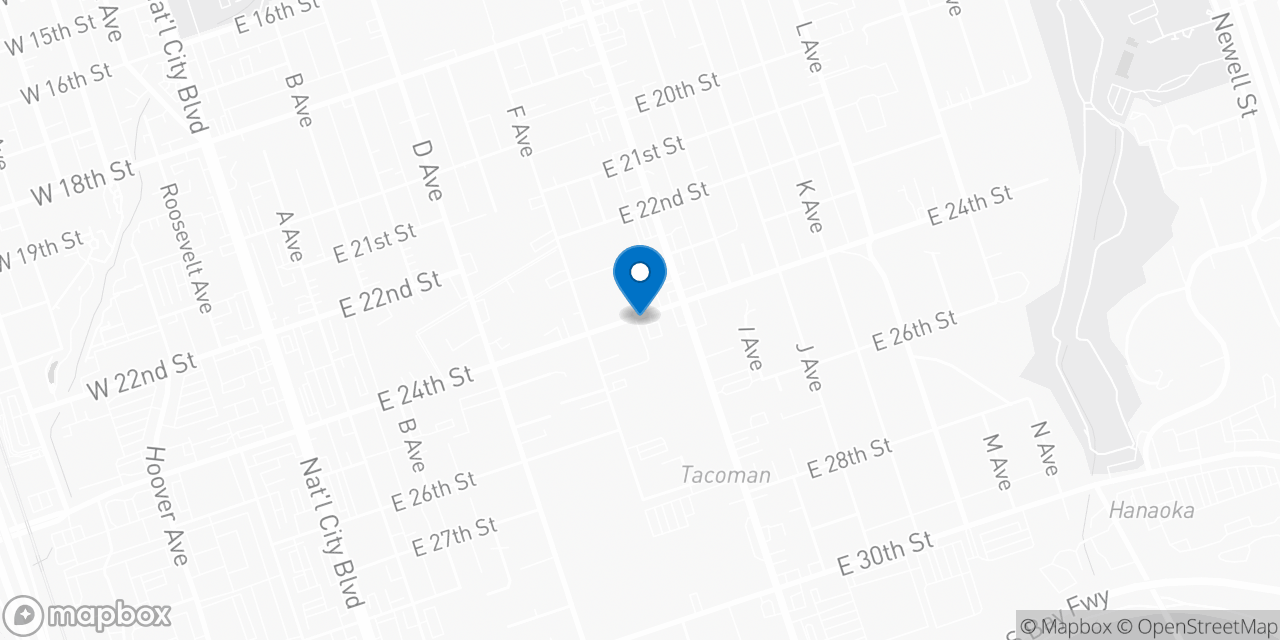 Map showing the location of the Social Security office in National City, CA